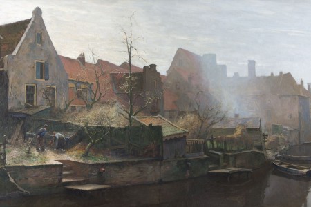 Westsingel door Hendrik Jan Wolter, ca 1900 (detail)