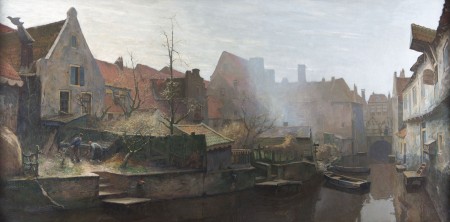 Westsingel door Hendrik Jan Wolter, ca 1900 (detail)