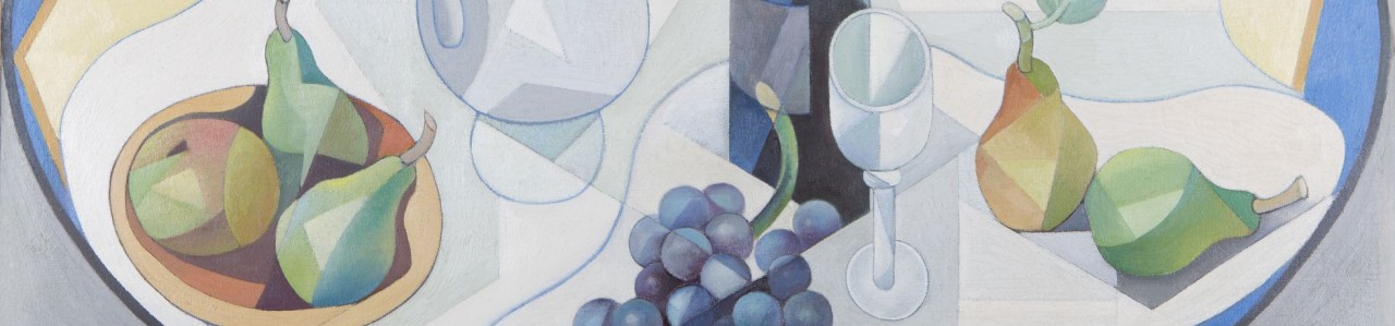 Stilleven met druiven en wijnfles ca 1930