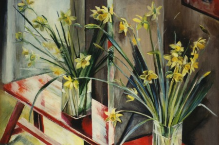 Bep Rietveld - Bloemstilleven (narcissen), 1984