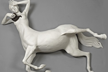 Philip Haas, Drunken Centaur, marble and bronze, 2013