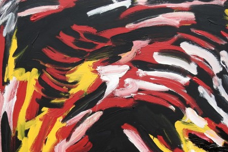 Jan de Beus, Stürmisch Bewegt (für Mahler), 1983, acrylverf op linnen, 80x100 cm 