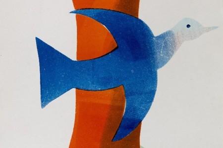 H.N. Werkman (1882 - 1945), De blauwe vogel, sjabloondruk, 1943